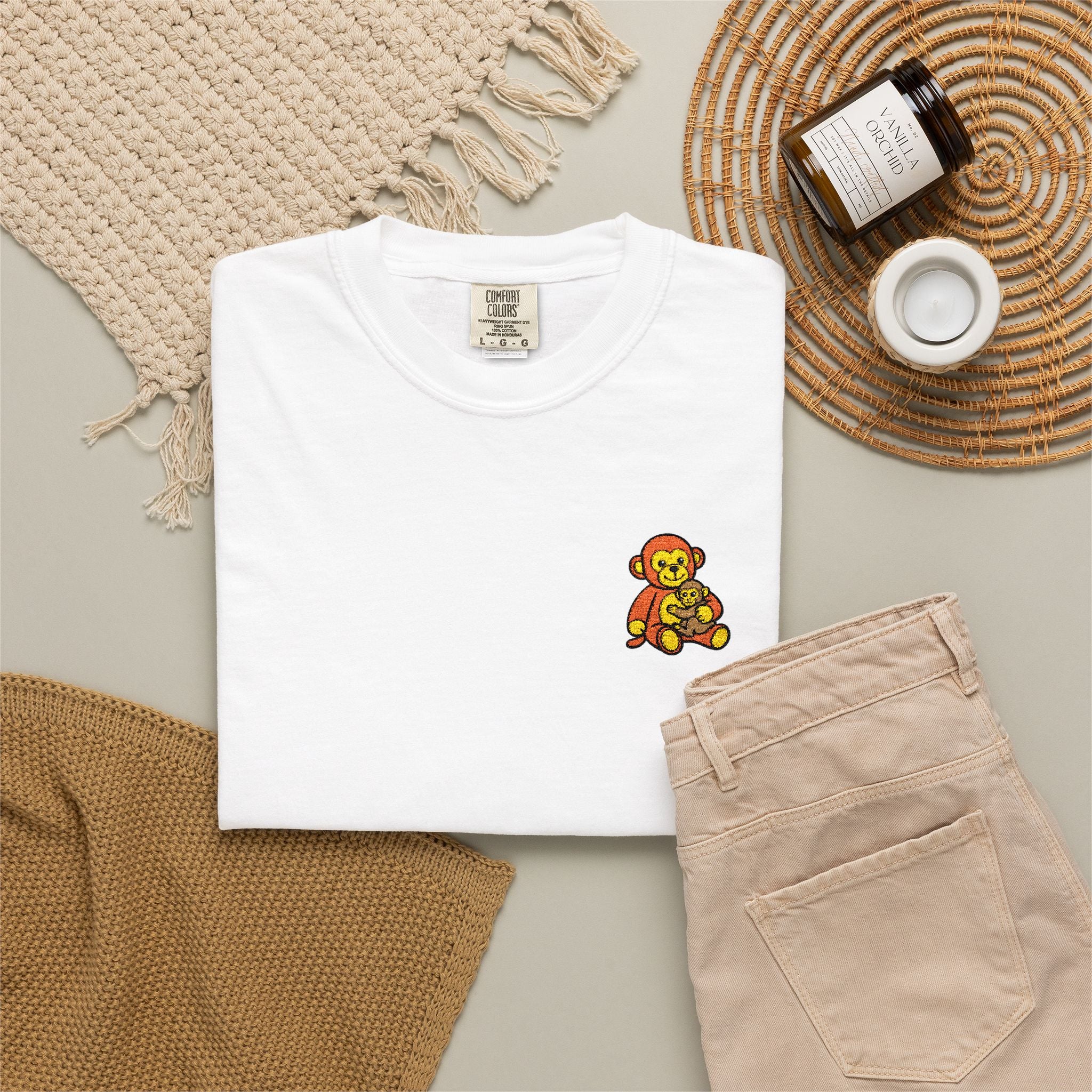 Embroidered Punch Monkey Shirt | Heavyweight T-Shirt
