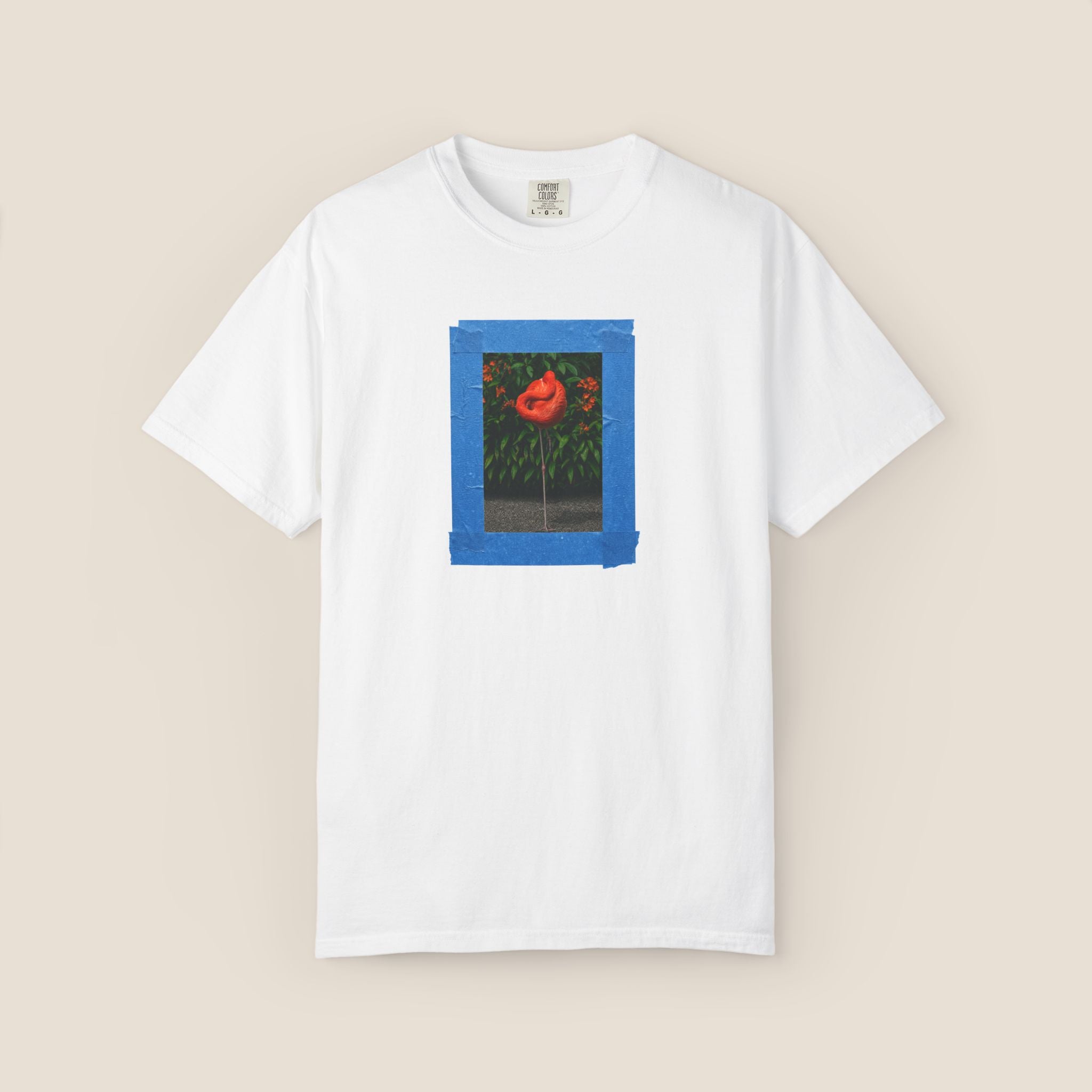 Orange Flamingo Artistic Graphic T-Shirt