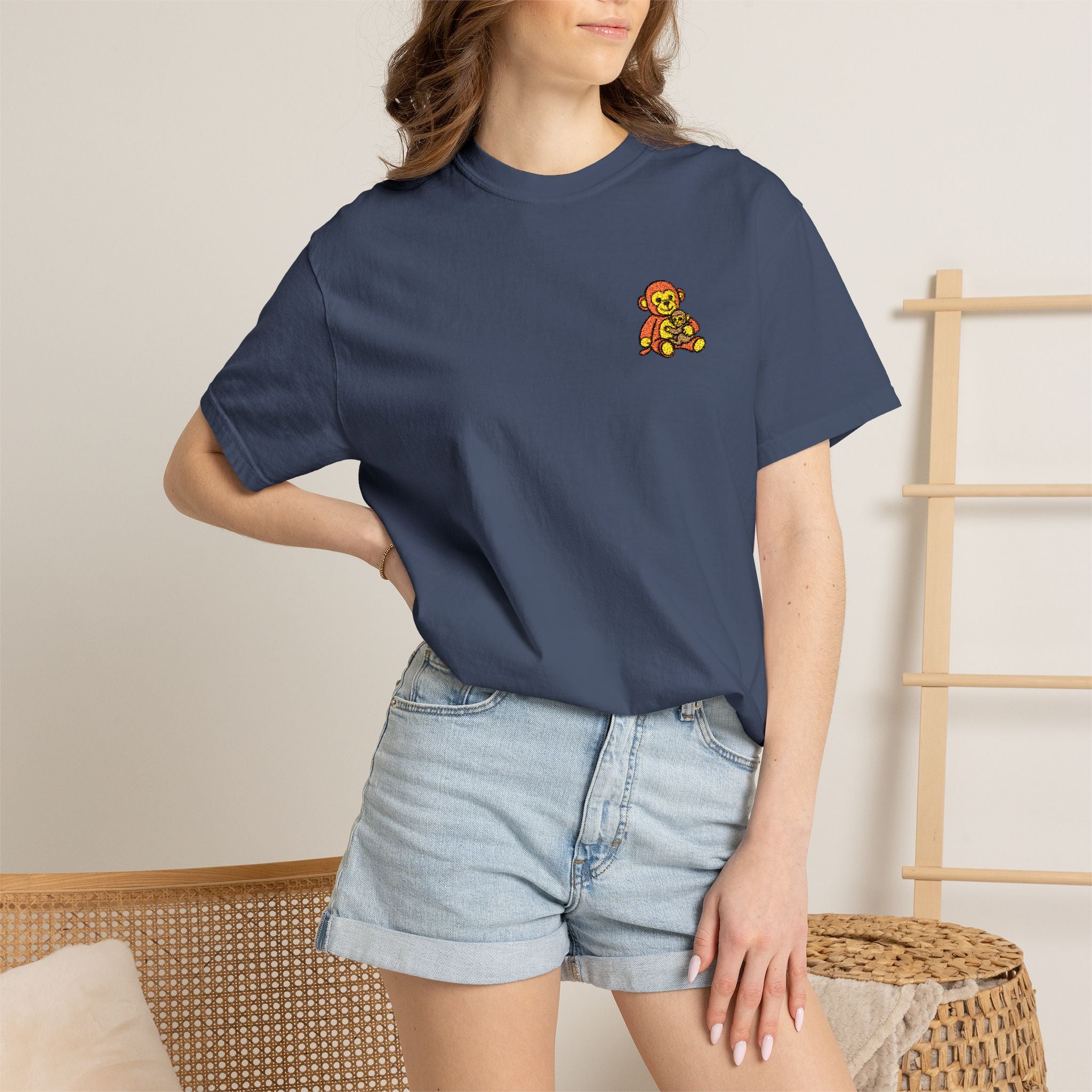 Embroidered Punch Monkey Shirt | Heavyweight T-Shirt