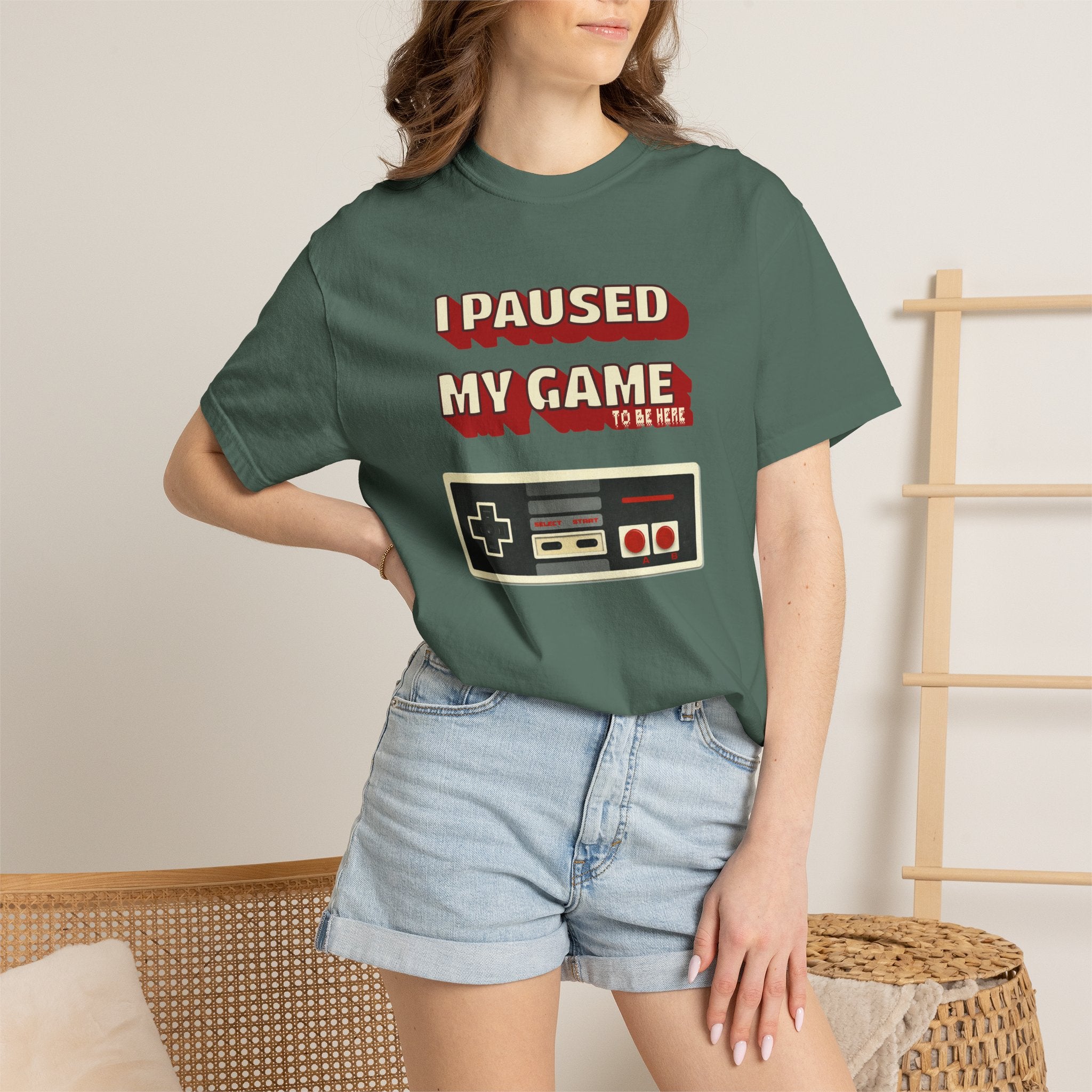 I Paused My Game To Be Here T-Shirt | Retro Funny Gamer Gift