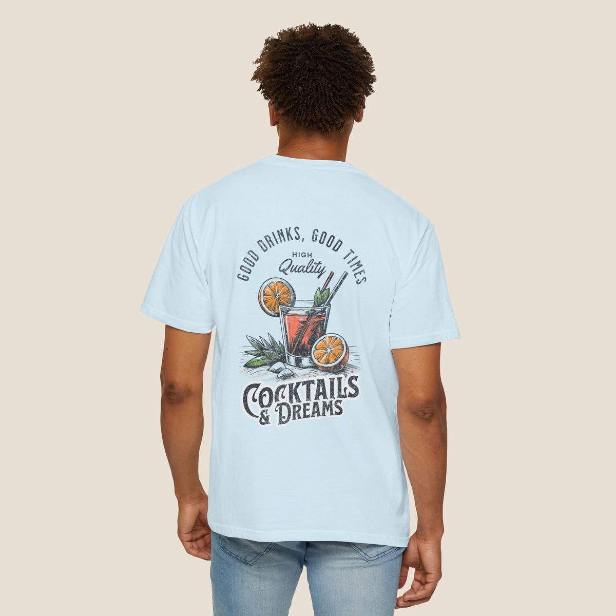 Cocktails & Dreams T-Shirt — Retro Cocktail Graphic Tee