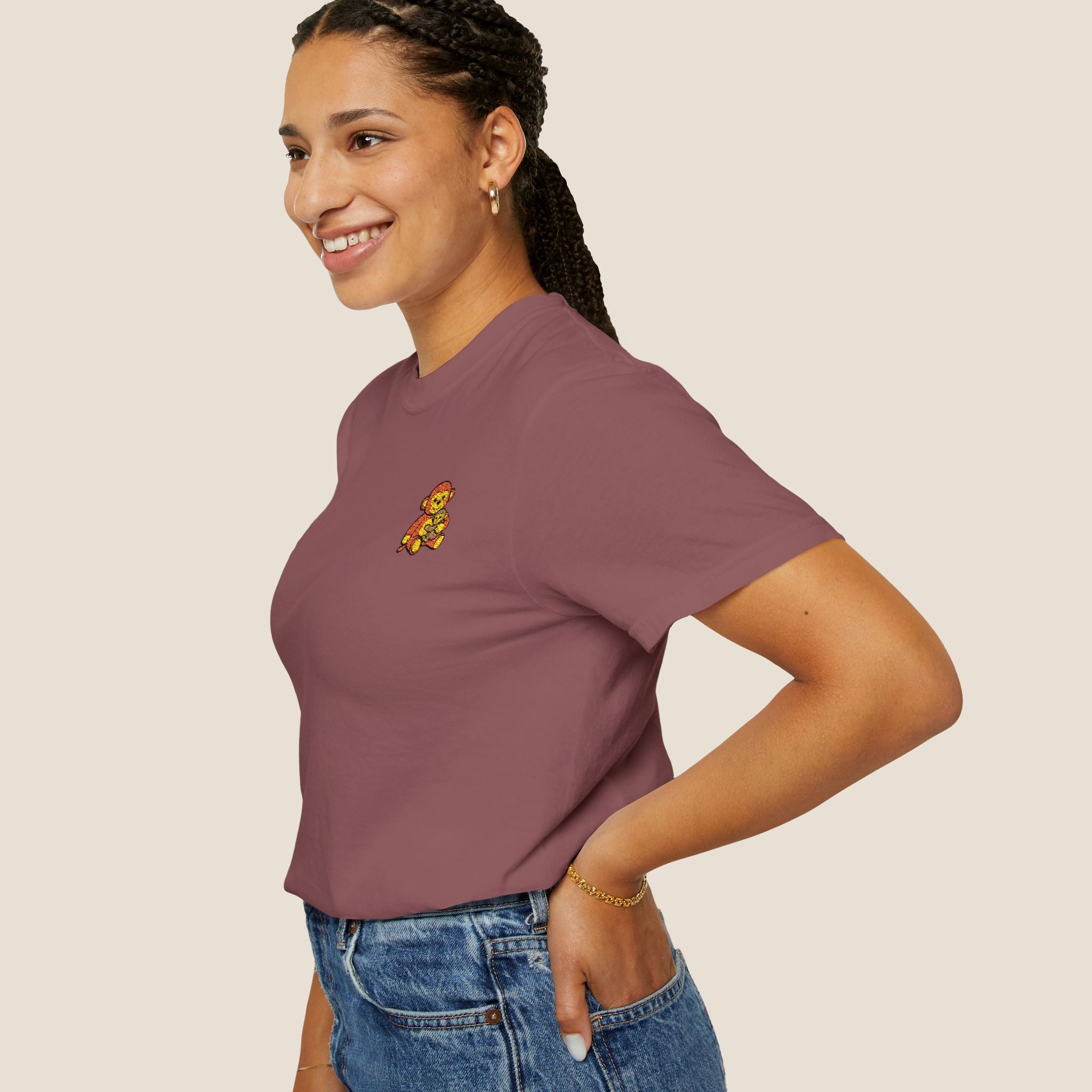Embroidered Punch Monkey Shirt | Heavyweight T-Shirt