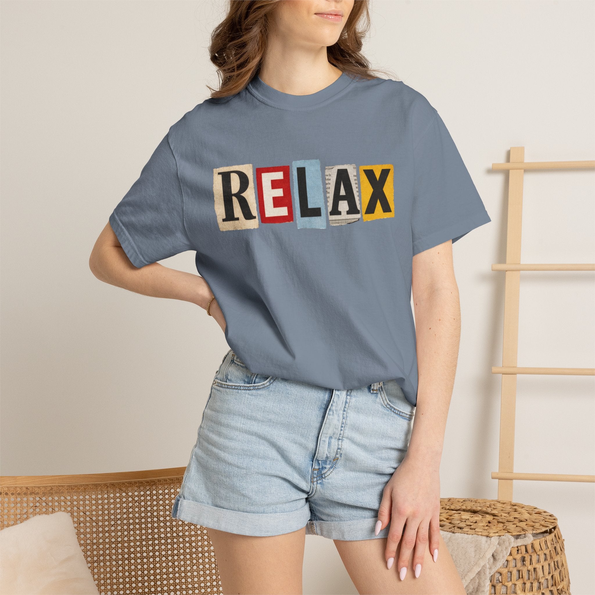 RELAX Ransom Note T-Shirt | Retro Magazine Cutout Font