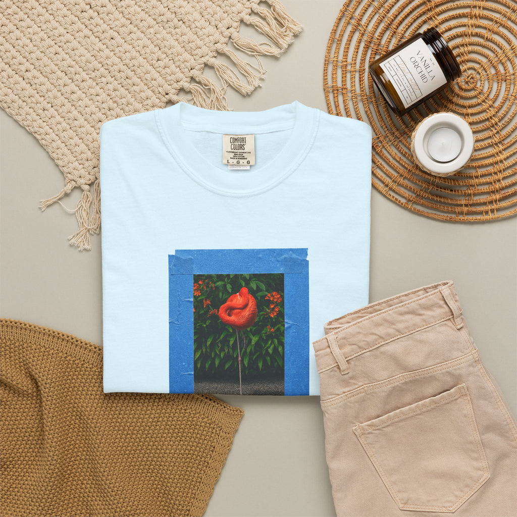 Orange Flamingo Artistic Graphic T-Shirt