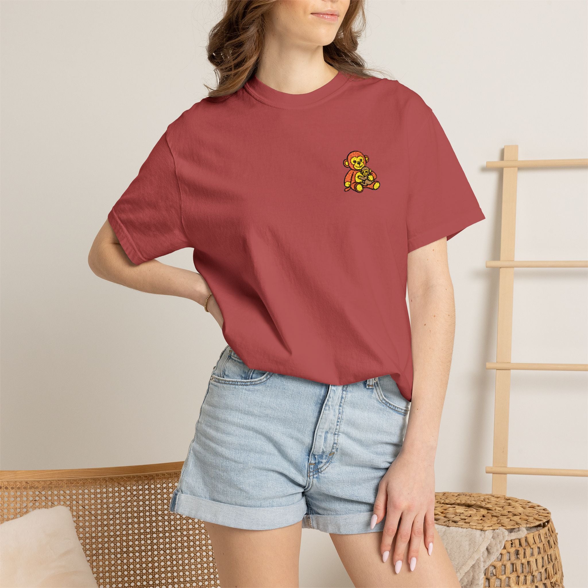 Embroidered Punch Monkey Shirt | Heavyweight T-Shirt
