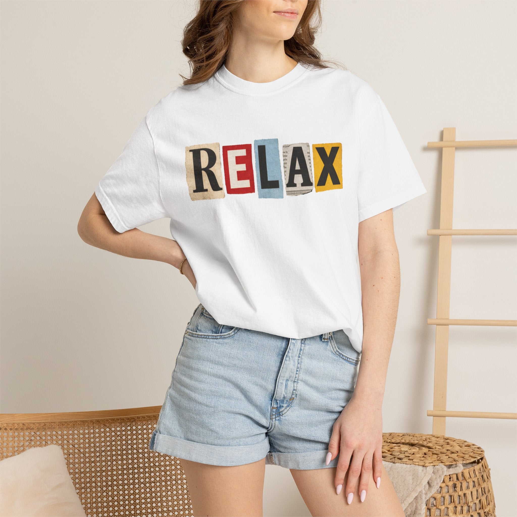 RELAX Ransom Note T-Shirt | Retro Magazine Cutout Font