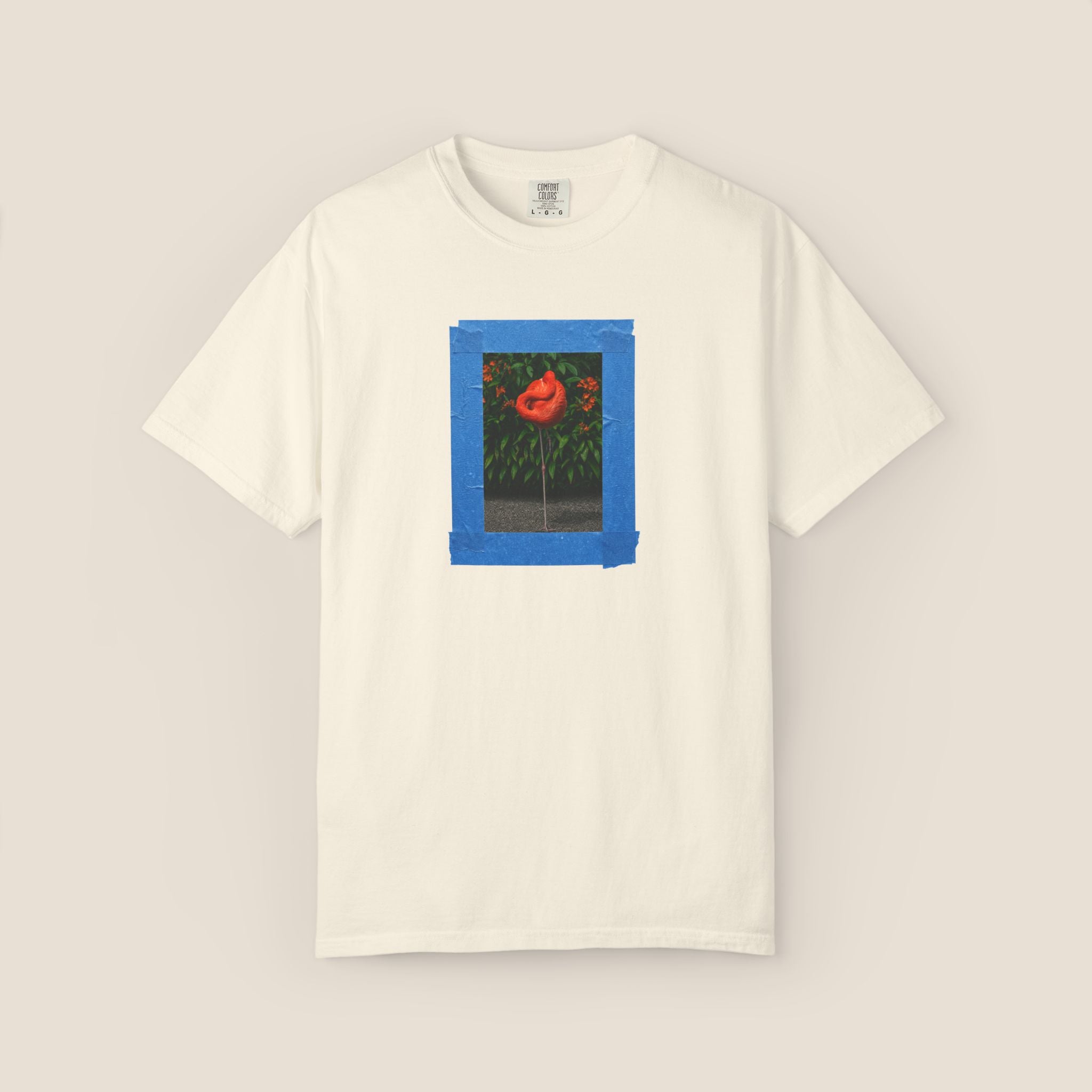 Orange Flamingo Artistic Graphic T-Shirt