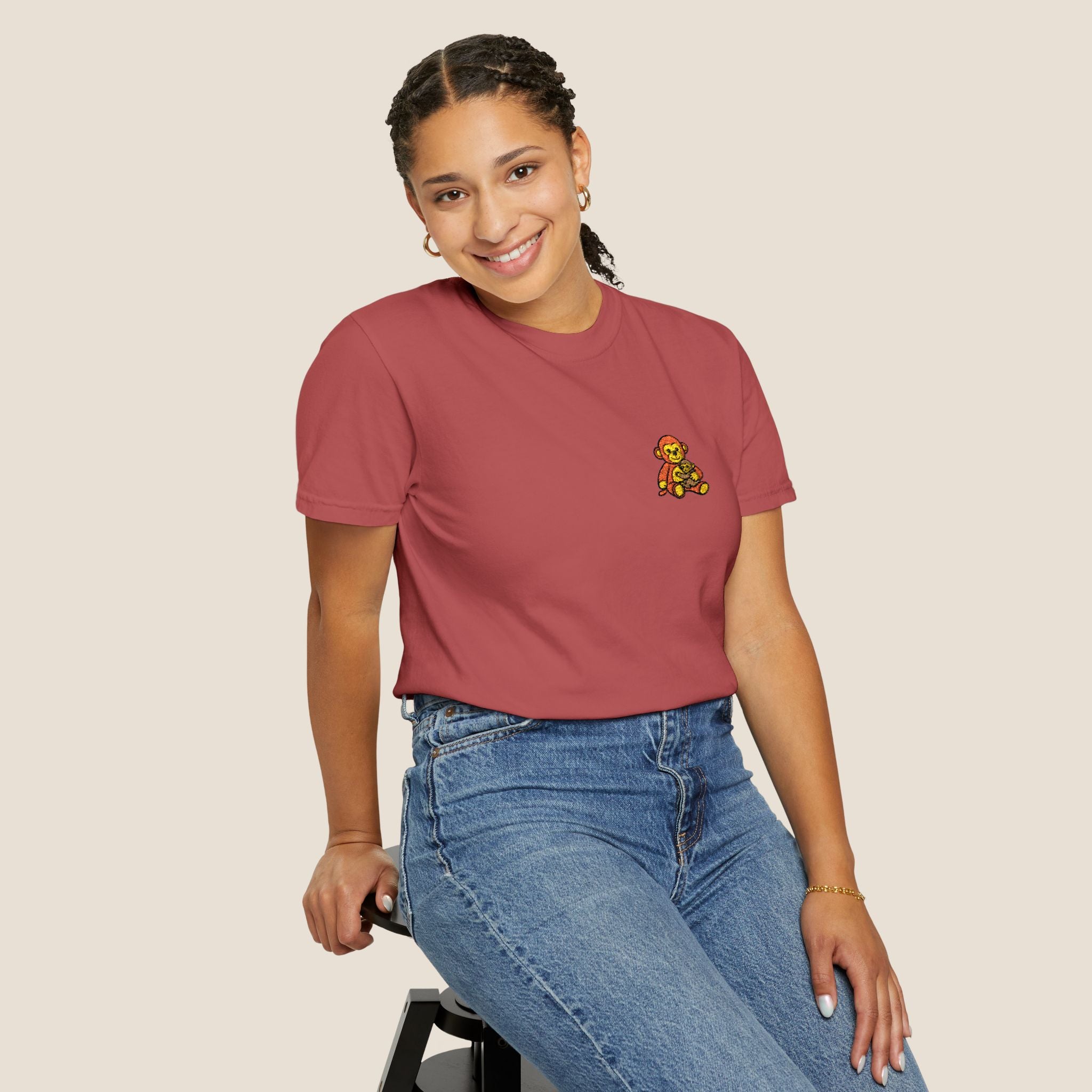 Embroidered Punch Monkey Shirt | Heavyweight T-Shirt