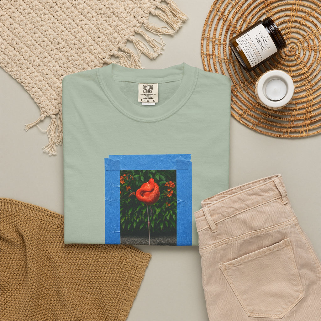 Orange Flamingo Artistic Graphic T-Shirt