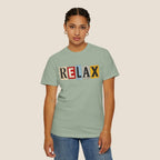 RELAX Ransom Note T-Shirt | Retro Magazine Cutout Font