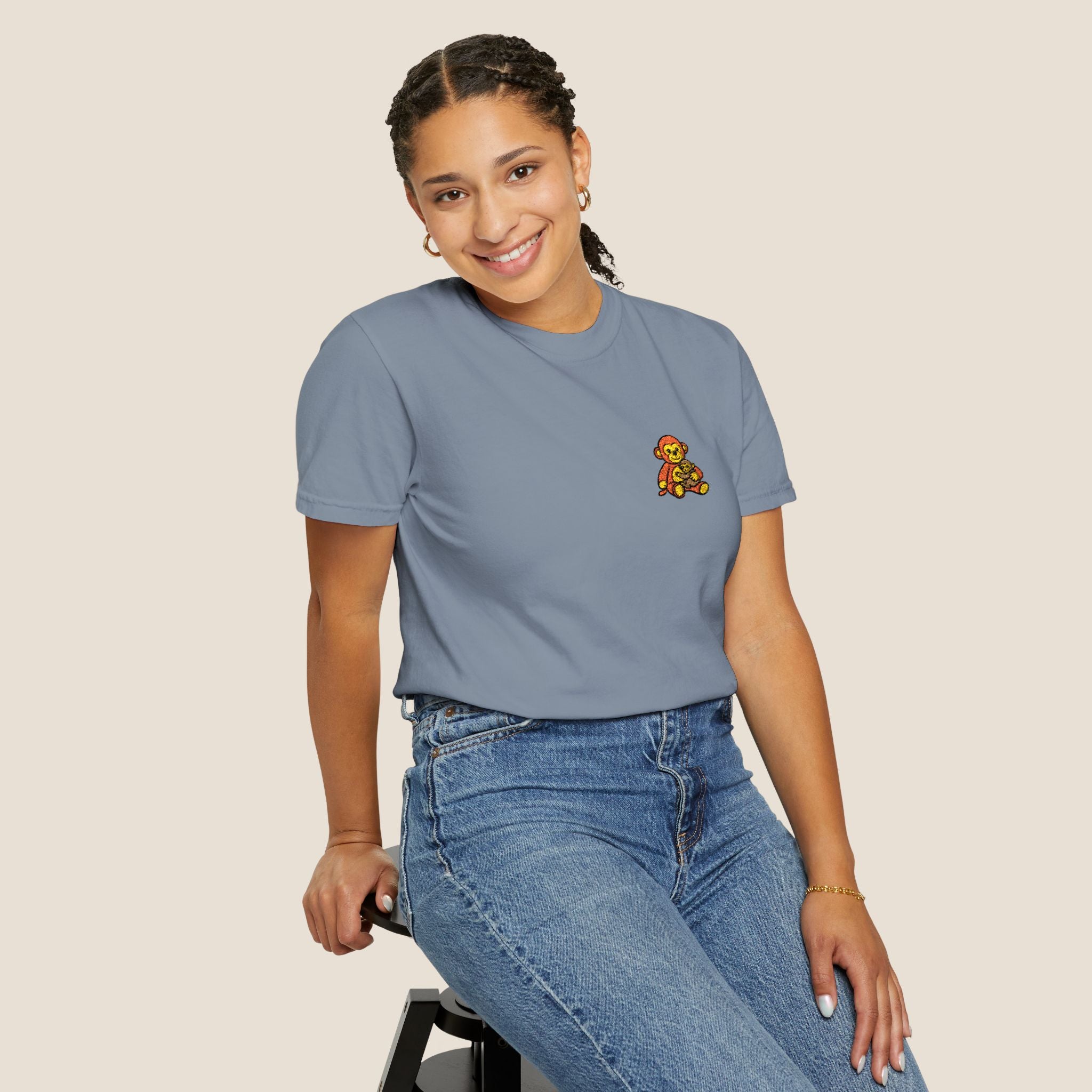Embroidered Punch Monkey Shirt | Heavyweight T-Shirt