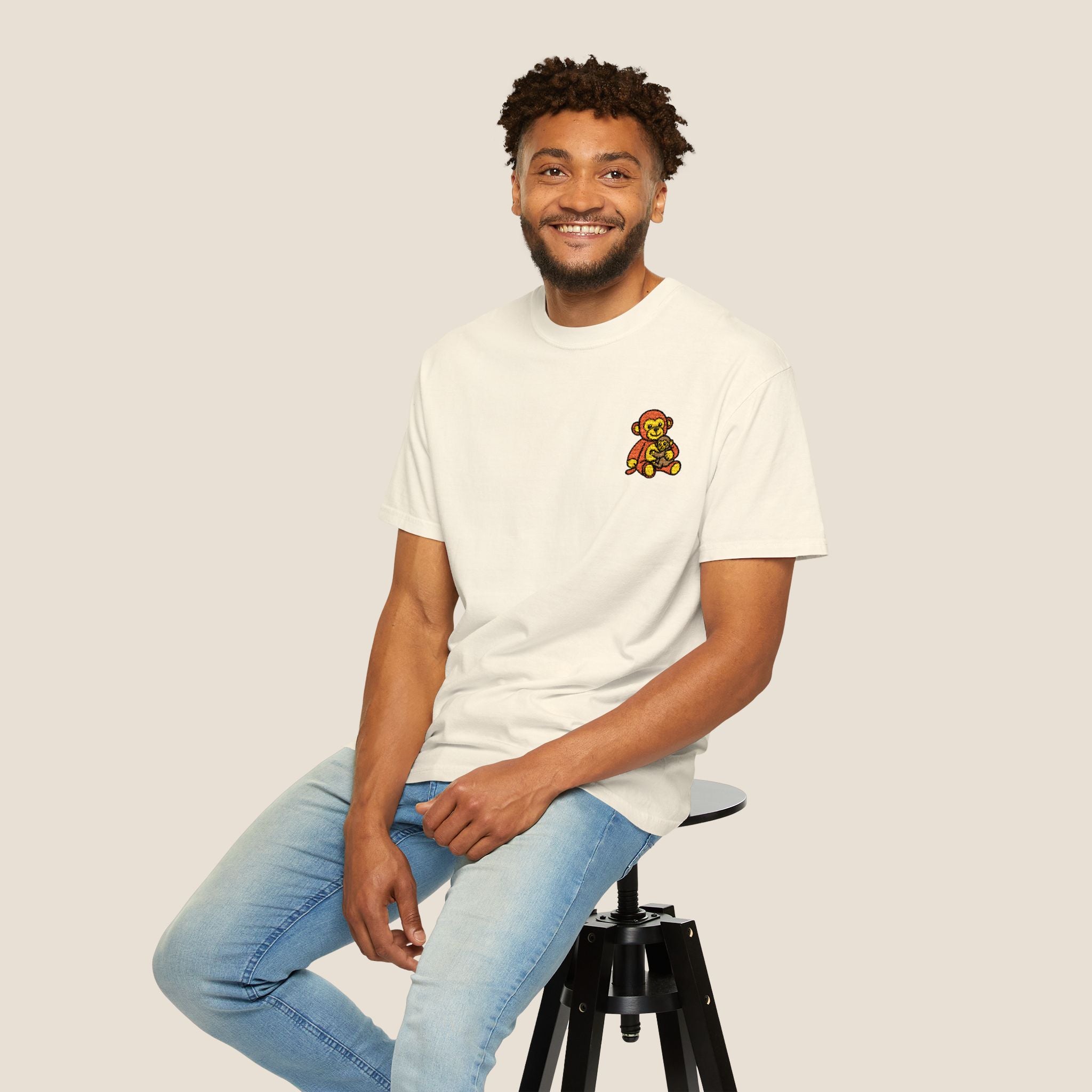 Embroidered Punch Monkey Shirt | Heavyweight T-Shirt