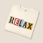 RELAX Ransom Note T-Shirt | Retro Magazine Cutout Font