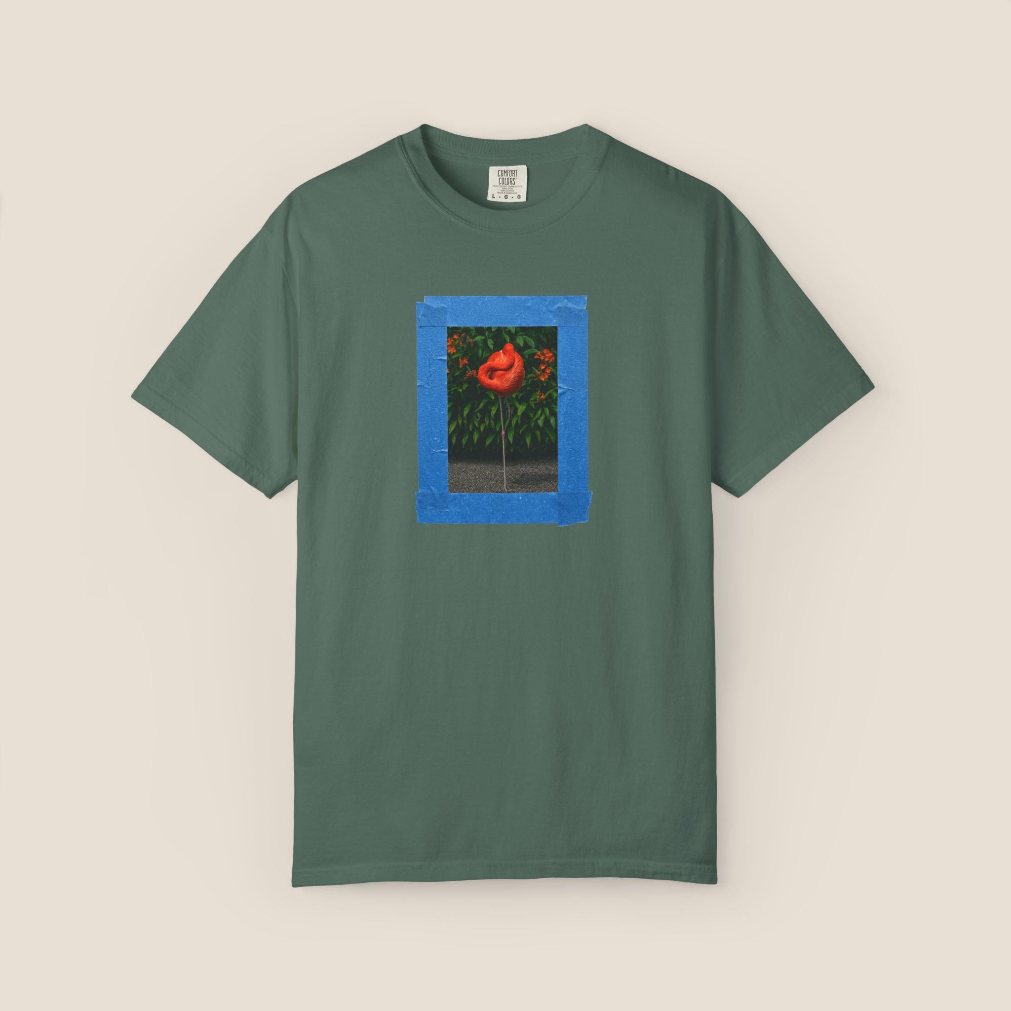 Orange Flamingo Artistic Graphic T-Shirt