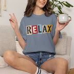 RELAX Ransom Note T-Shirt | Retro Magazine Cutout Font