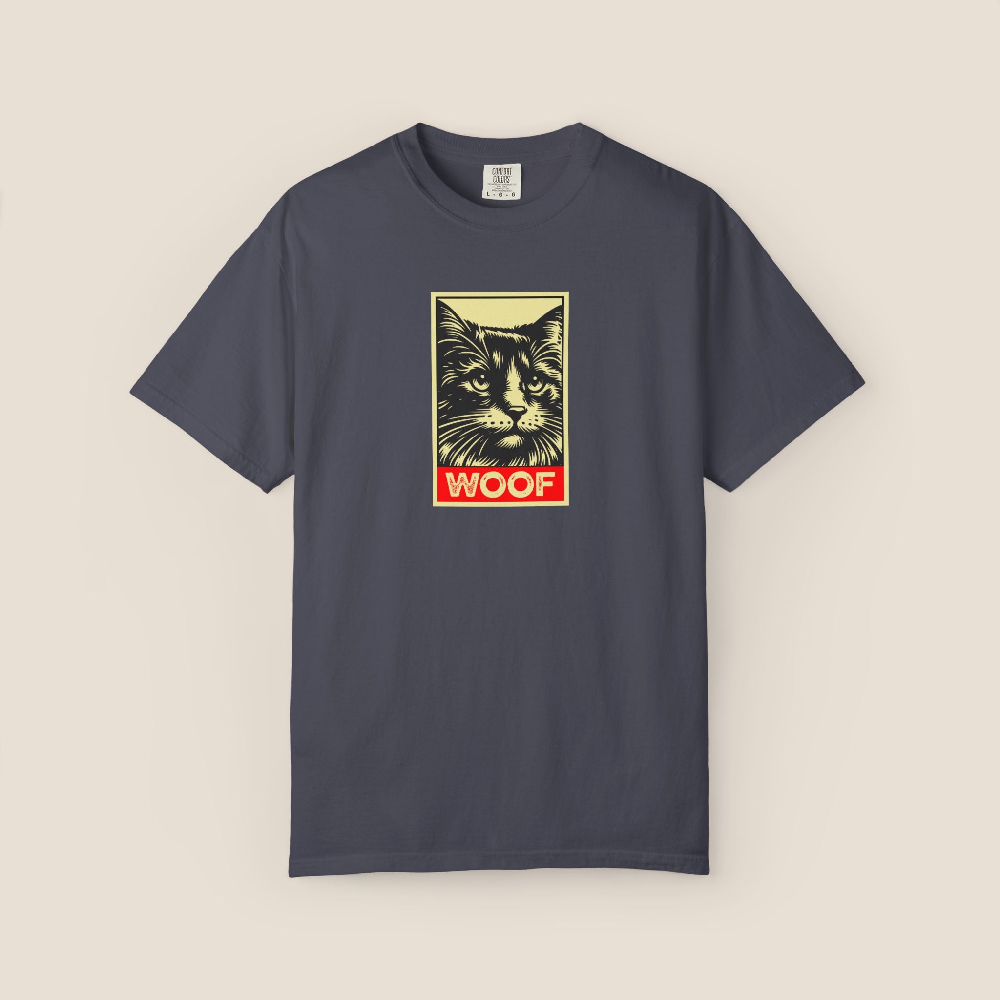 WOOF! Cat T-Shirt | Funny Cat Lover Gift | Ironic Cat Tee