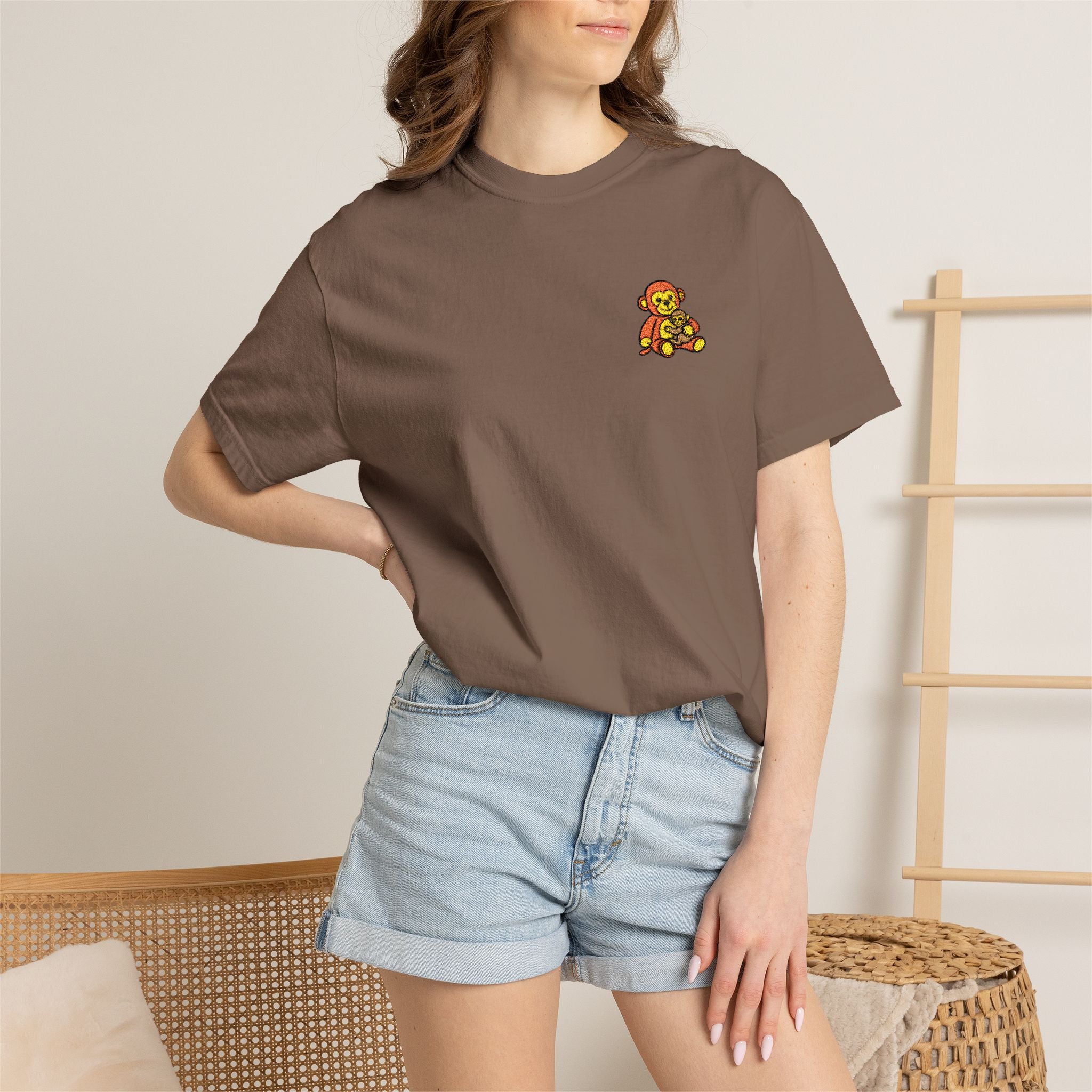 Embroidered Punch Monkey Shirt | Heavyweight T-Shirt