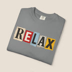 RELAX Ransom Note T-Shirt | Retro Magazine Cutout Font