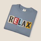 RELAX Ransom Note T-Shirt | Retro Magazine Cutout Font