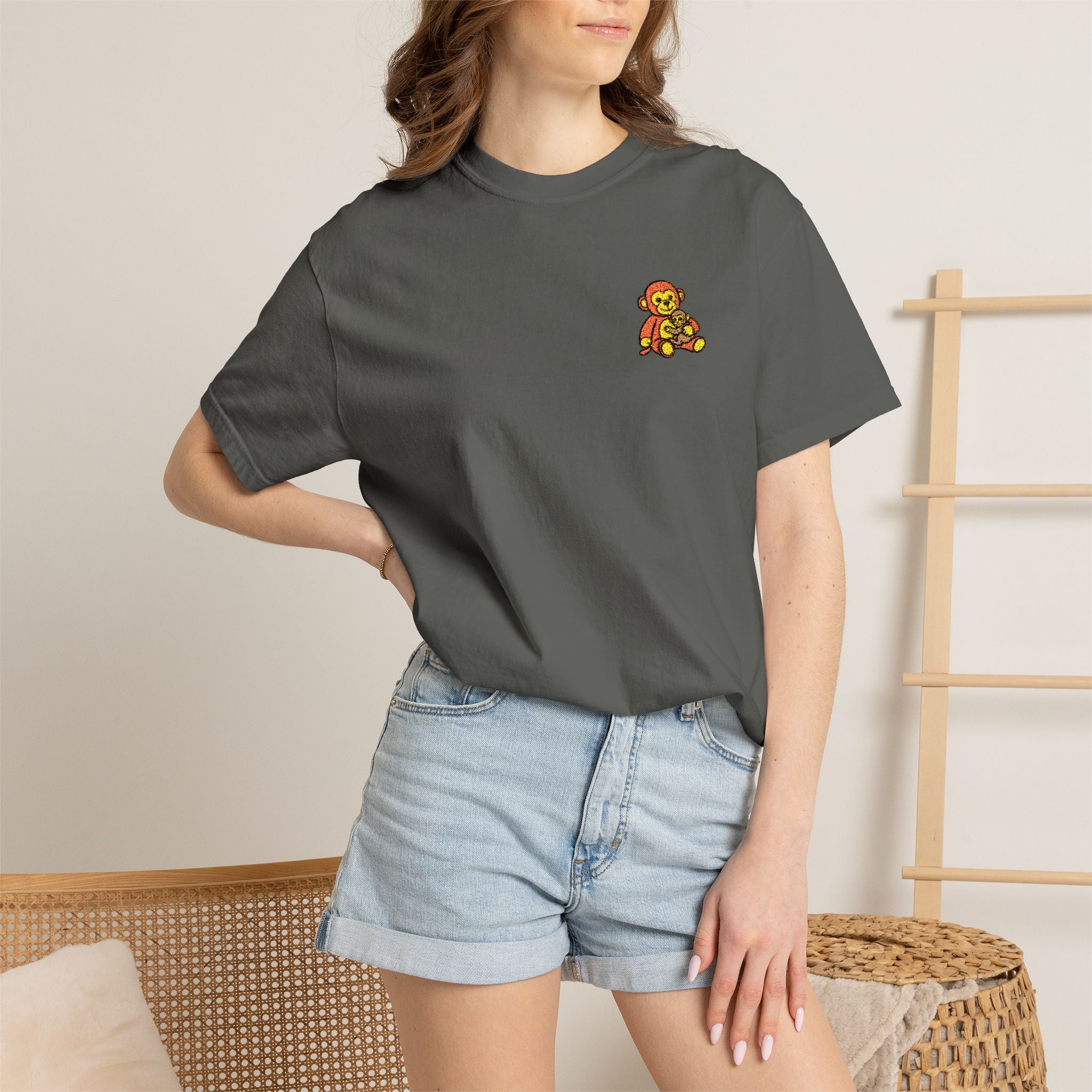 Embroidered Punch Monkey Shirt | Heavyweight T-Shirt