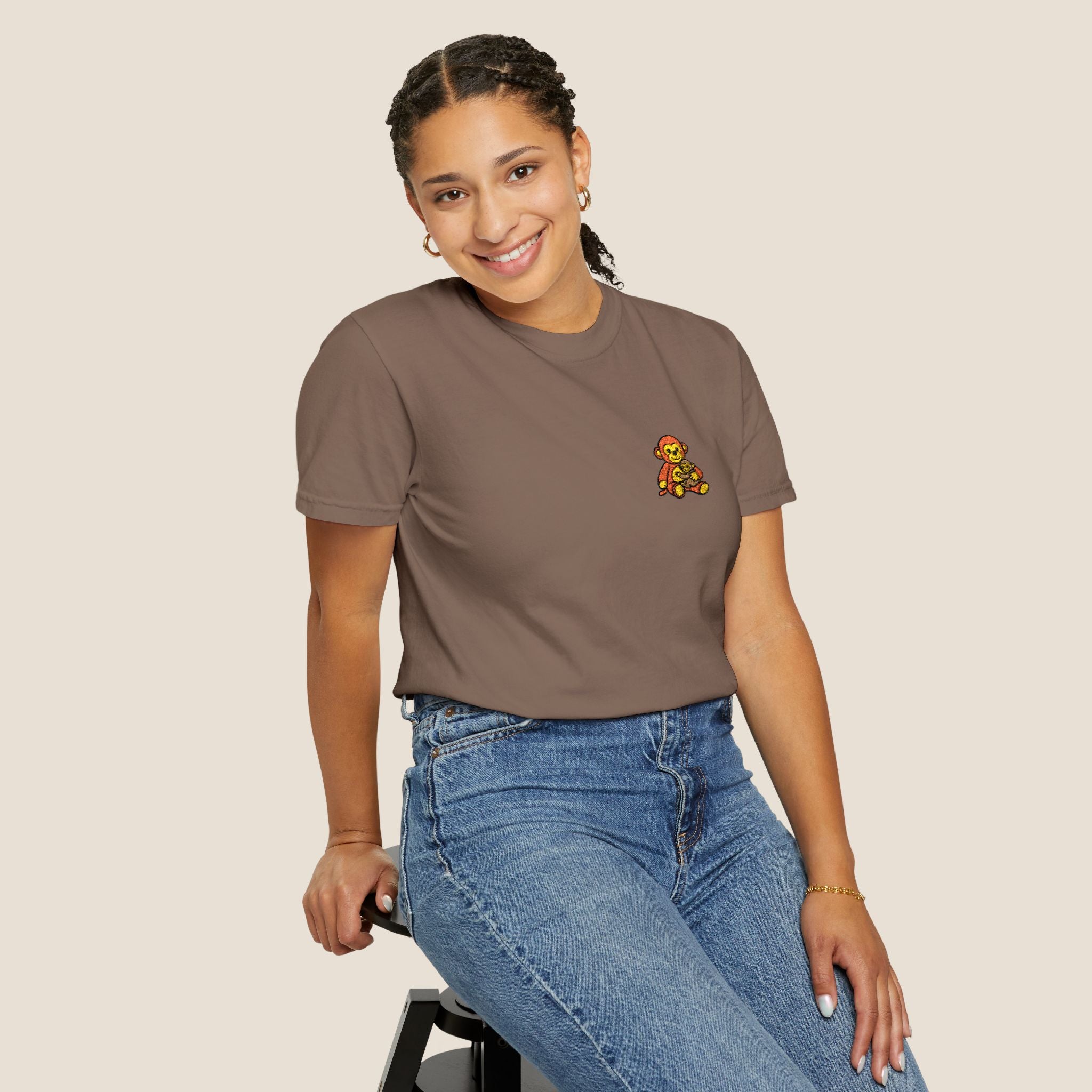 Embroidered Punch Monkey Shirt | Heavyweight T-Shirt