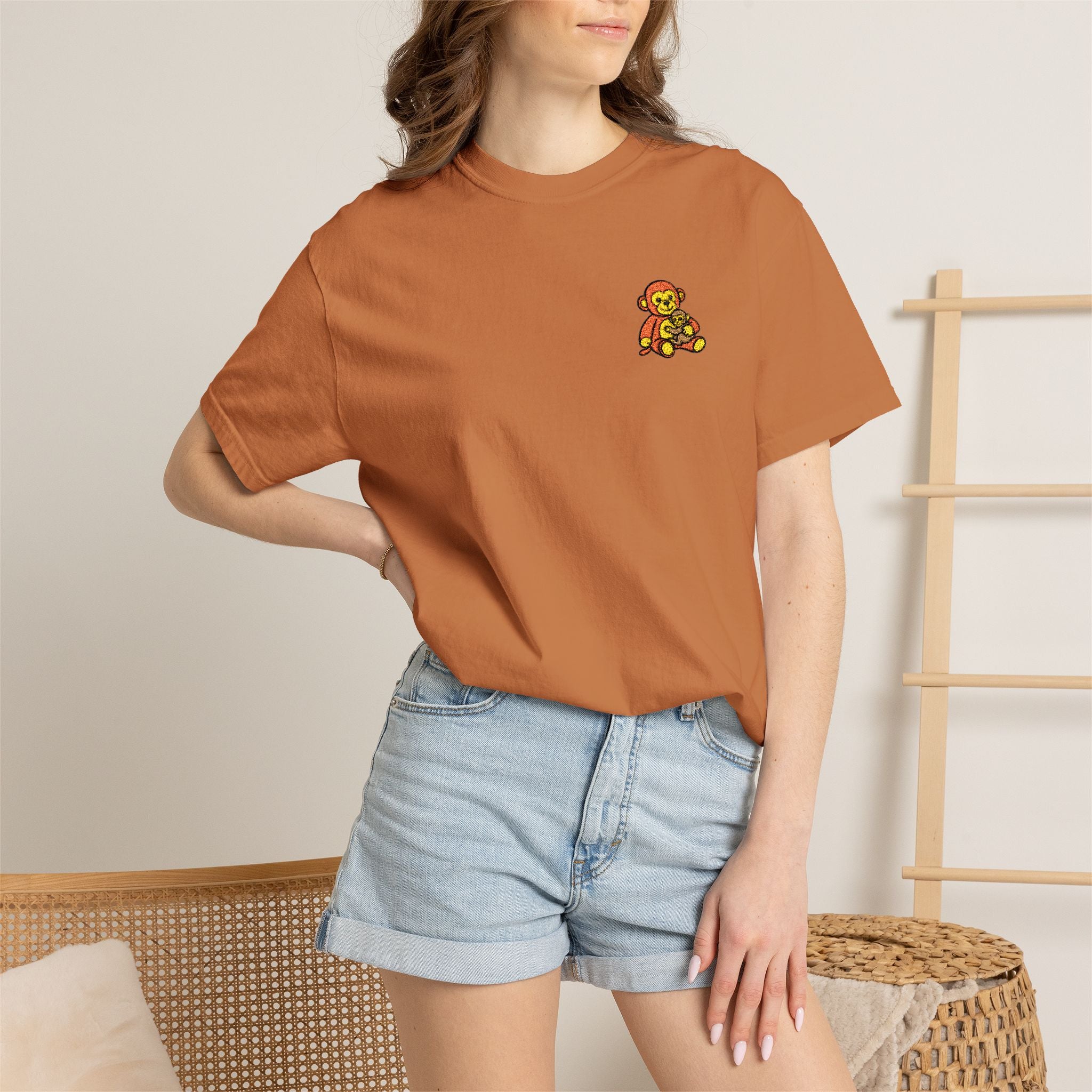 Embroidered Punch Monkey Shirt | Heavyweight T-Shirt