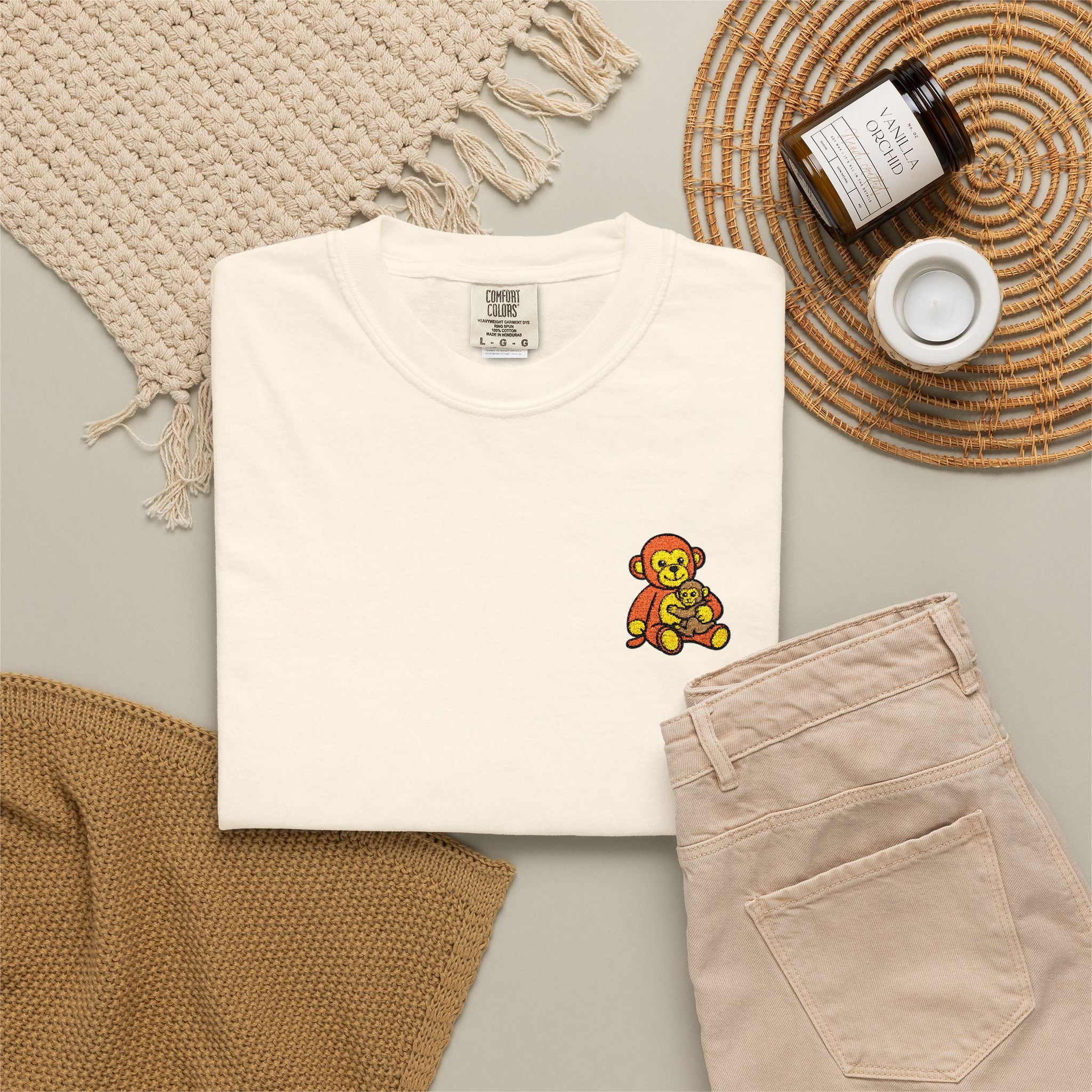 Embroidered Punch Monkey Shirt | Heavyweight T-Shirt