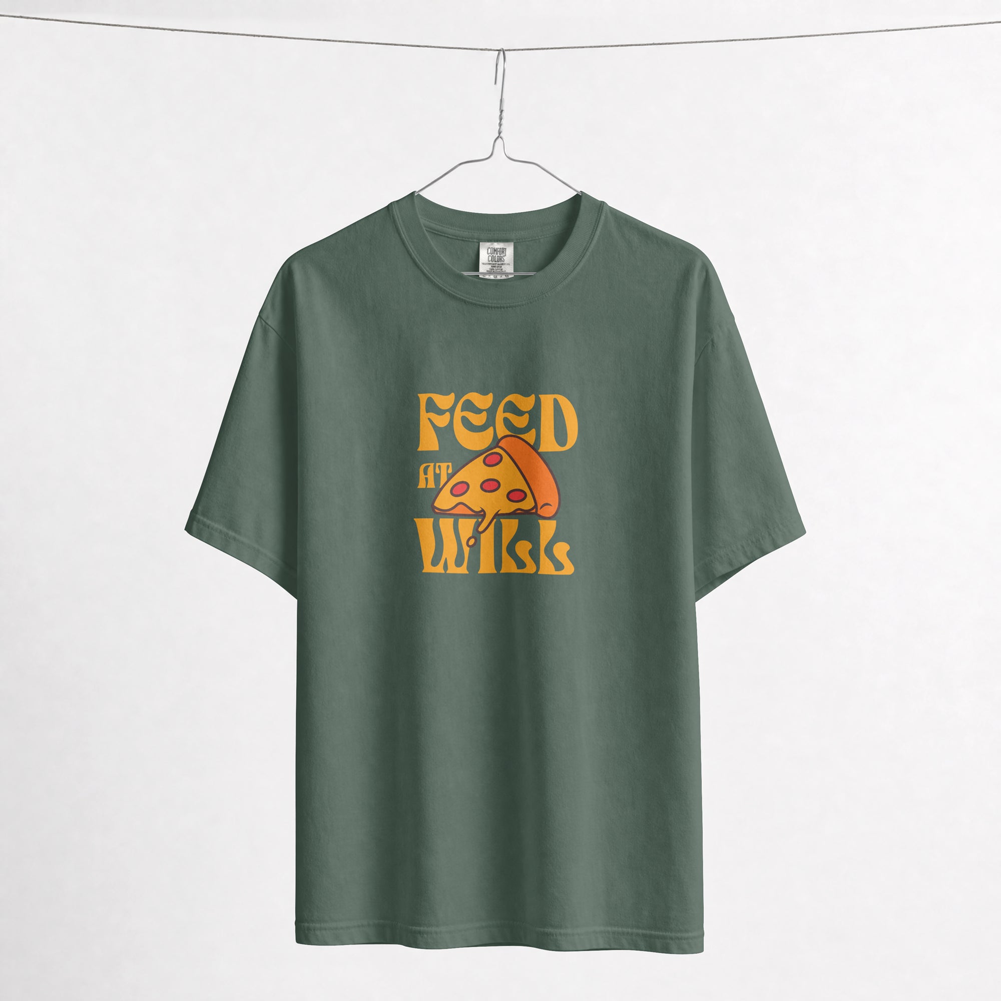Retro Pizza Shirt Feed At Will | Funny Foodie Gift for a Foodie