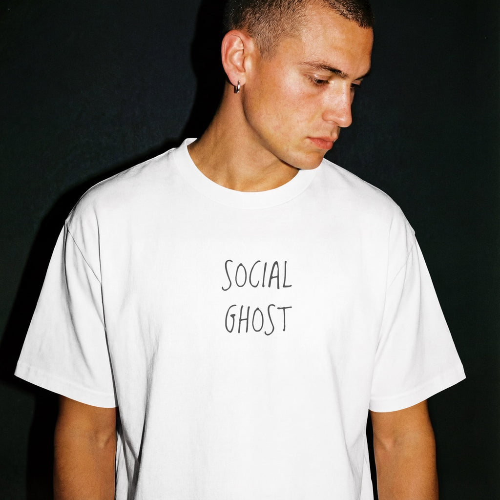 Social Ghost Shirt | Minimalist Introvert Tee | Anti-Social Butterfly Gift