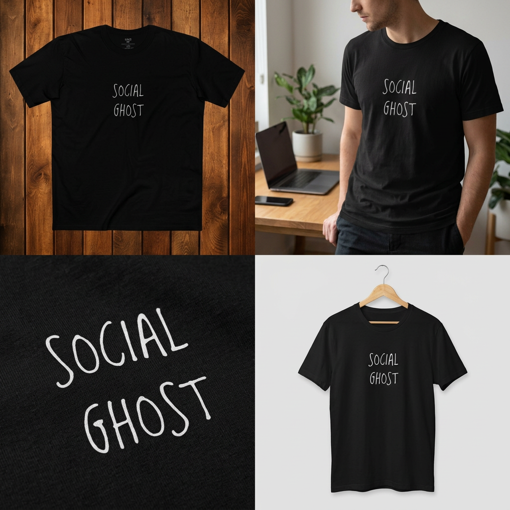 Social Ghost Shirt | Minimalist Introvert Tee | Anti-Social Butterfly Gift