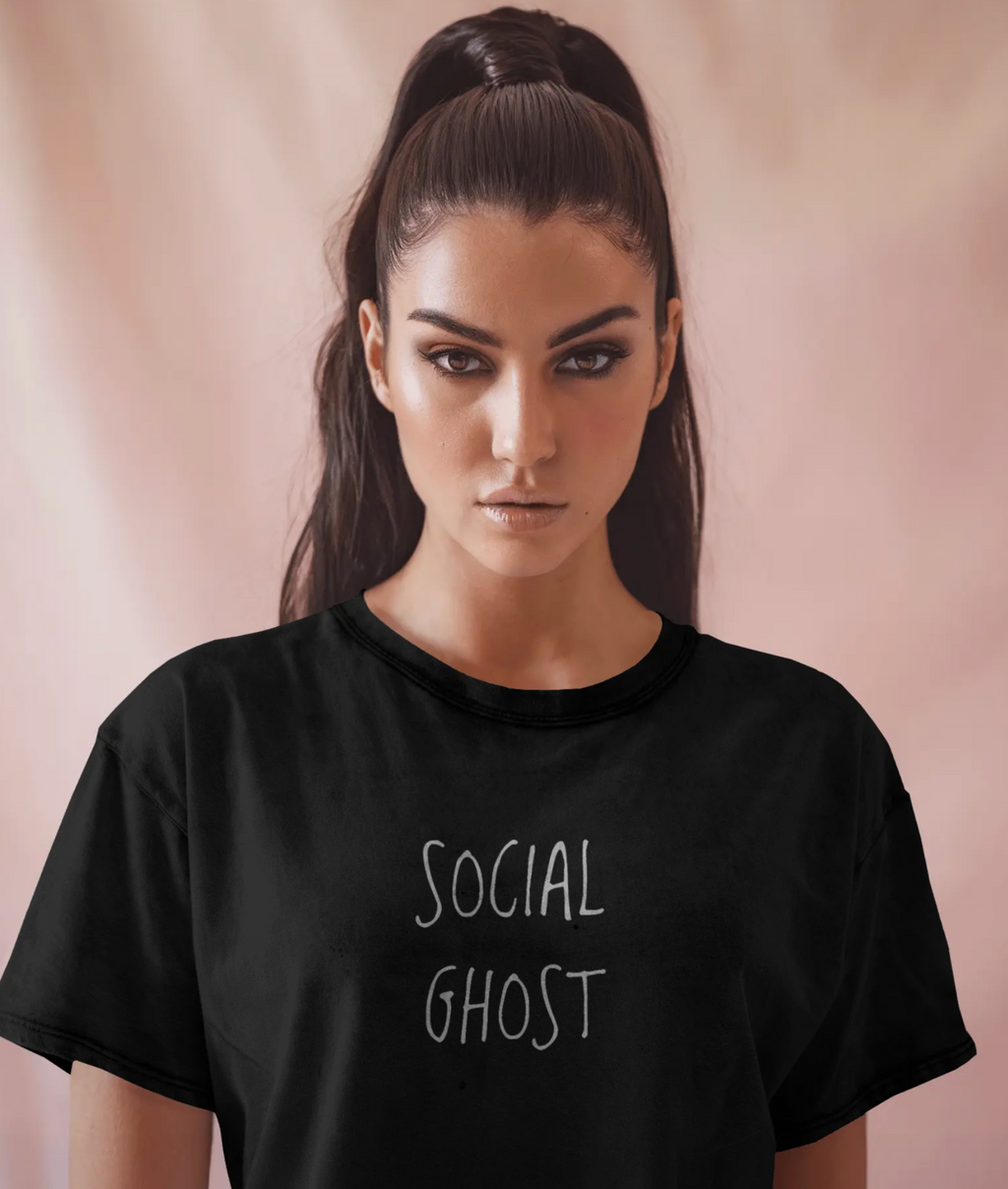 Social Ghost Shirt | Minimalist Introvert Tee | Anti-Social Butterfly Gift