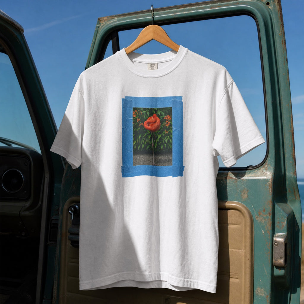 Orange Flamingo Artistic Graphic T-Shirt