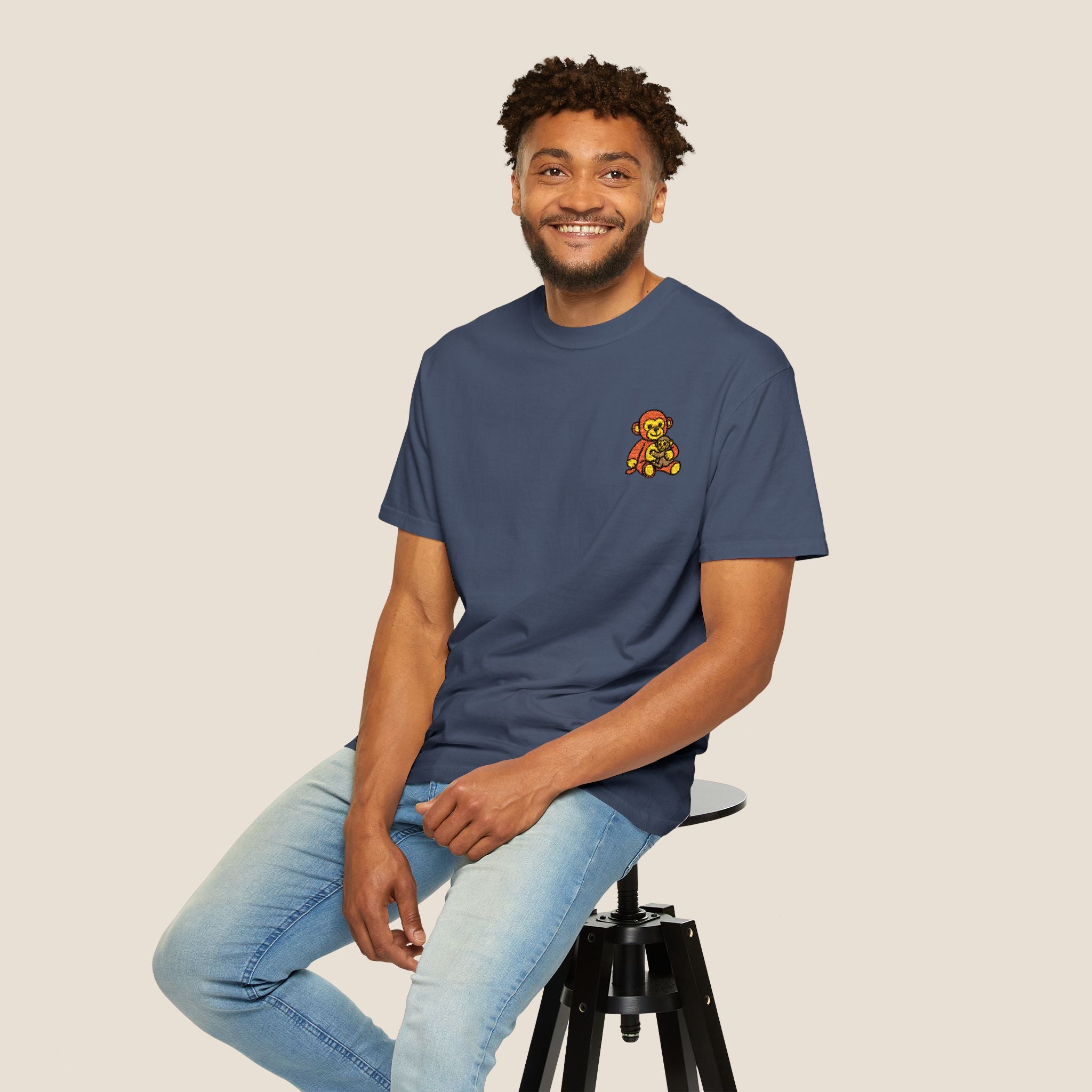 Embroidered Punch Monkey Shirt | Heavyweight T-Shirt