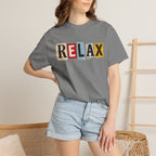 RELAX Ransom Note T-Shirt | Retro Magazine Cutout Font