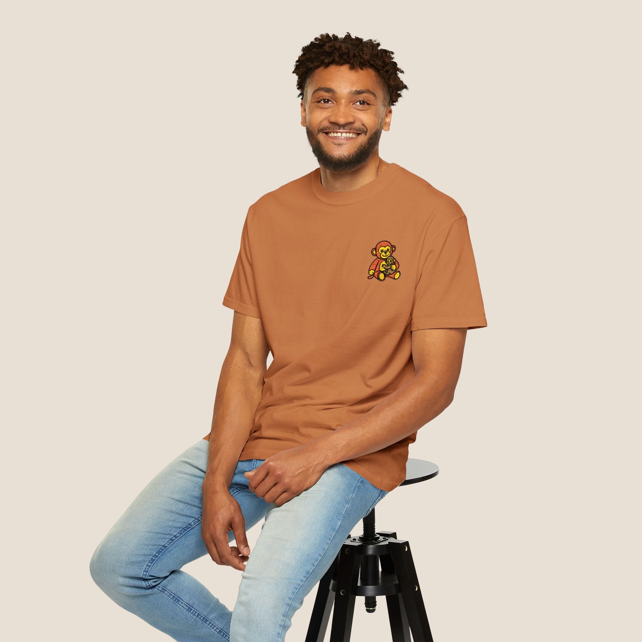 Embroidered Punch Monkey Shirt | Heavyweight T-Shirt