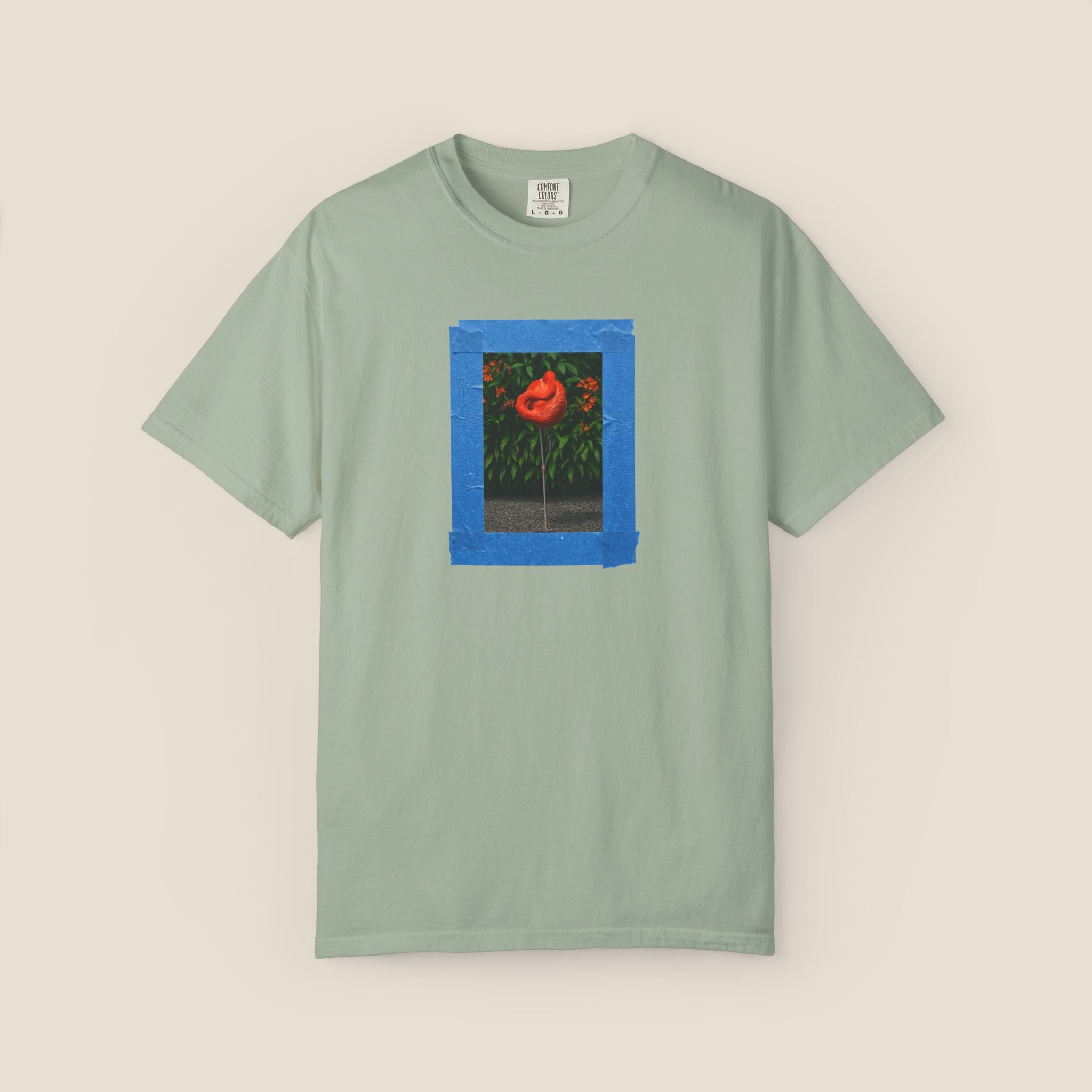 Orange Flamingo Artistic Graphic T-Shirt