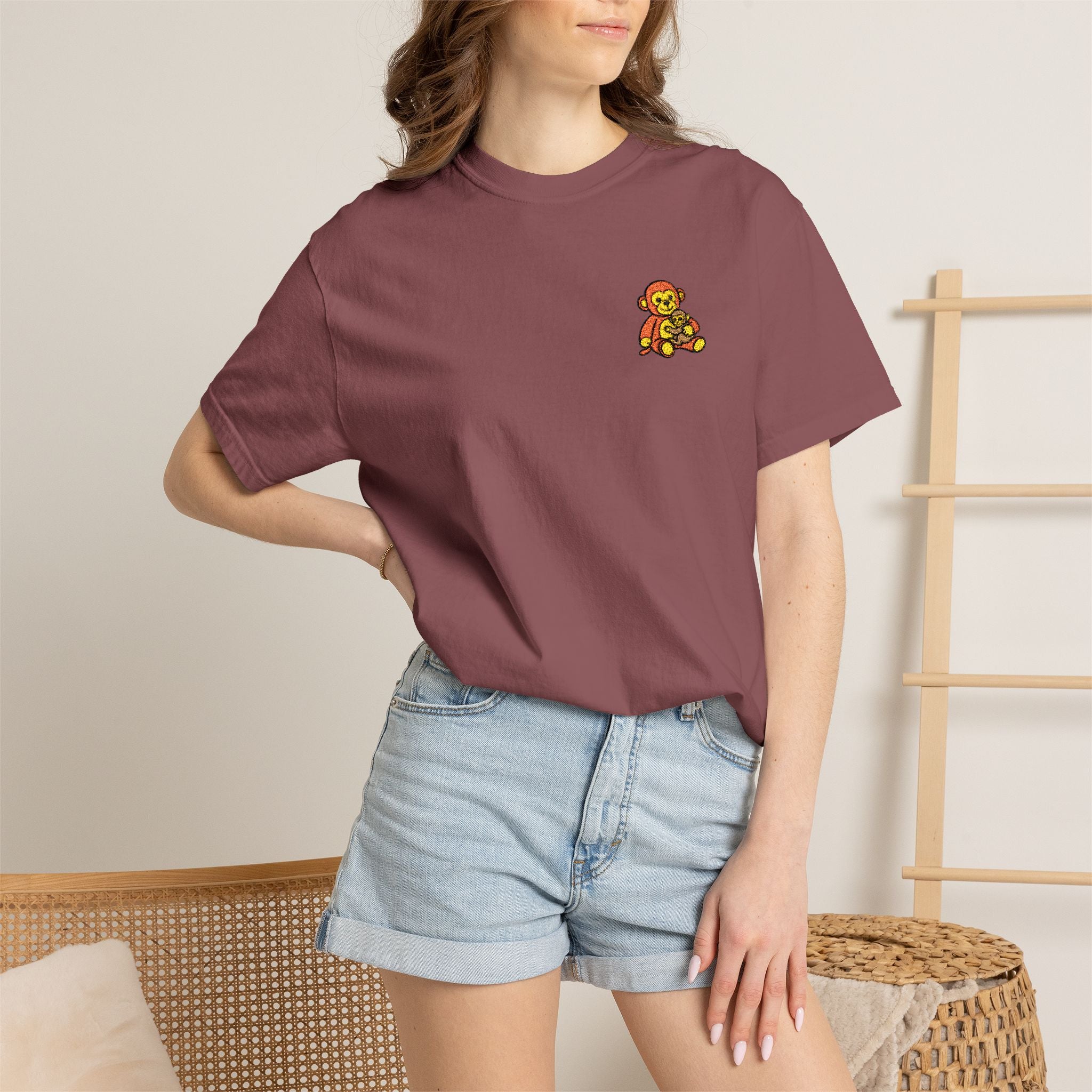 Embroidered Punch Monkey Shirt | Heavyweight T-Shirt