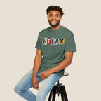 RELAX Ransom Note T-Shirt | Retro Magazine Cutout Font