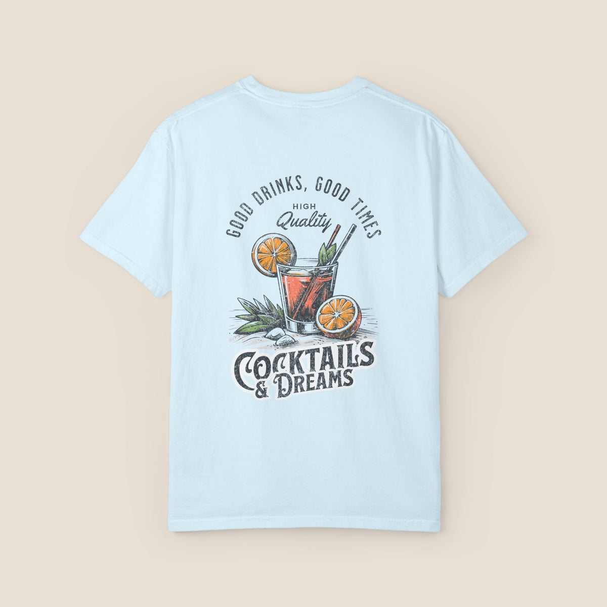 Cocktails & Dreams T-Shirt — Retro Cocktail Graphic Tee