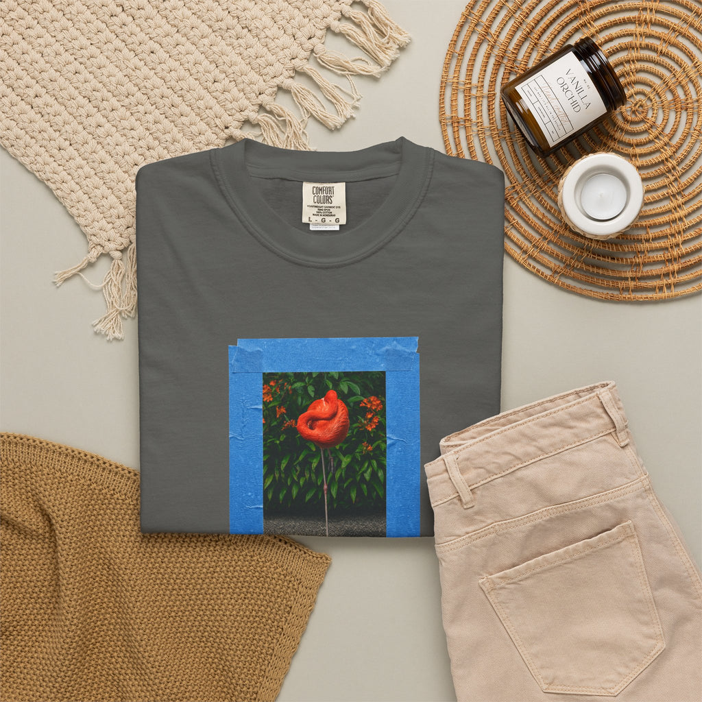 Orange Flamingo Artistic Graphic T-Shirt
