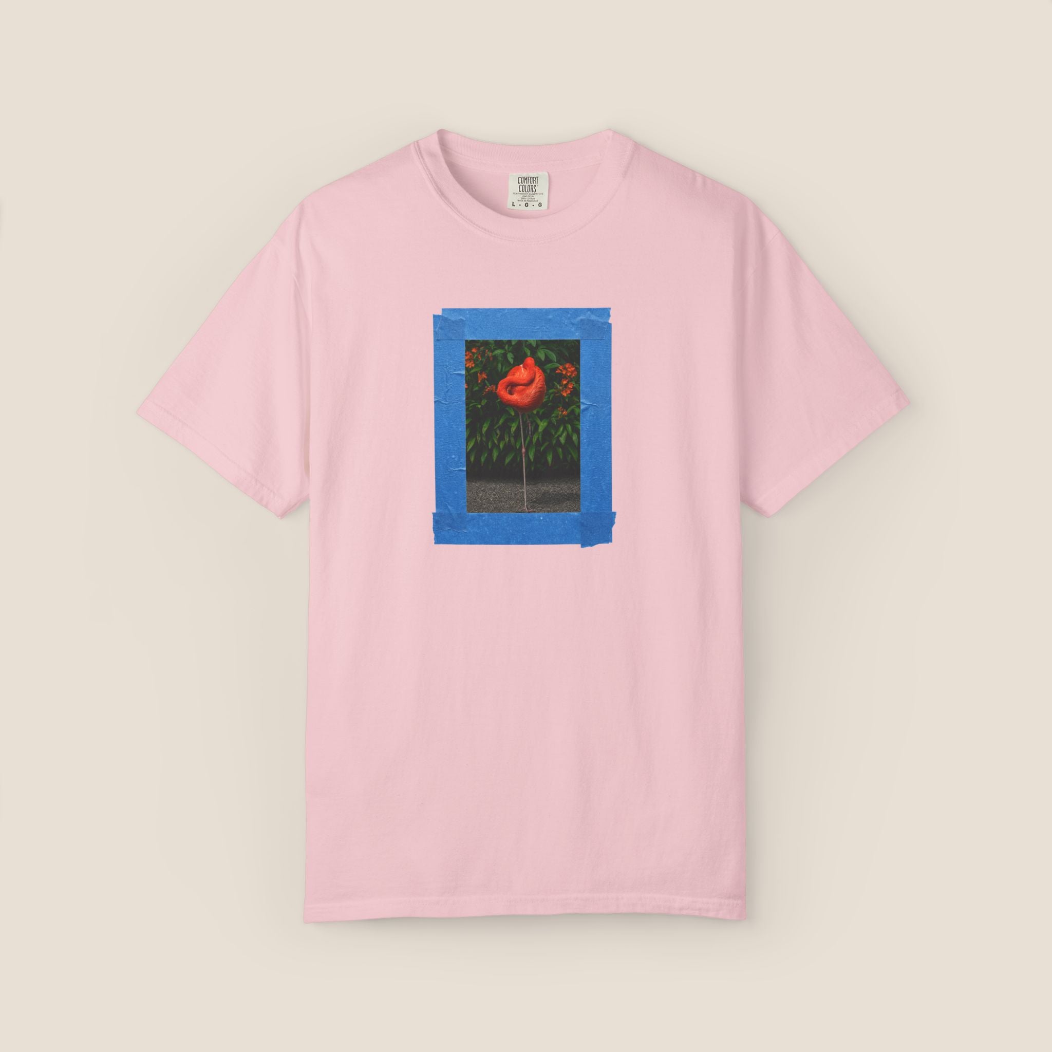 Orange Flamingo Artistic Graphic T-Shirt