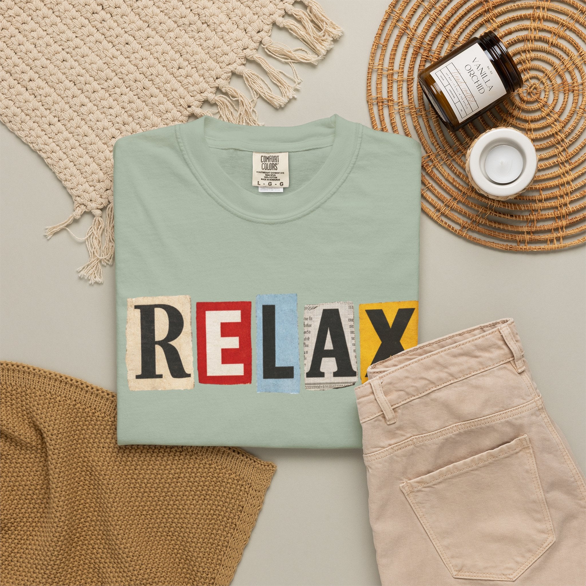 RELAX Ransom Note T-Shirt | Retro Magazine Cutout Font
