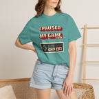 I Paused My Game To Be Here T-Shirt | Retro Funny Gamer Gift