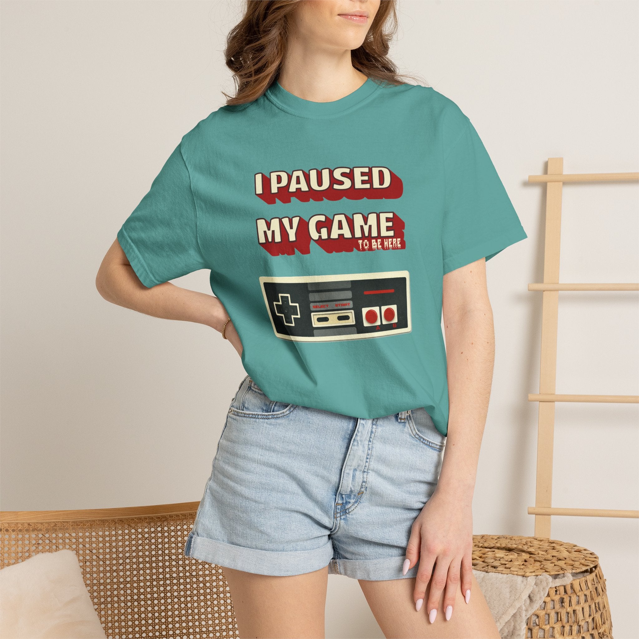 I Paused My Game To Be Here T-Shirt | Retro Funny Gamer Gift
