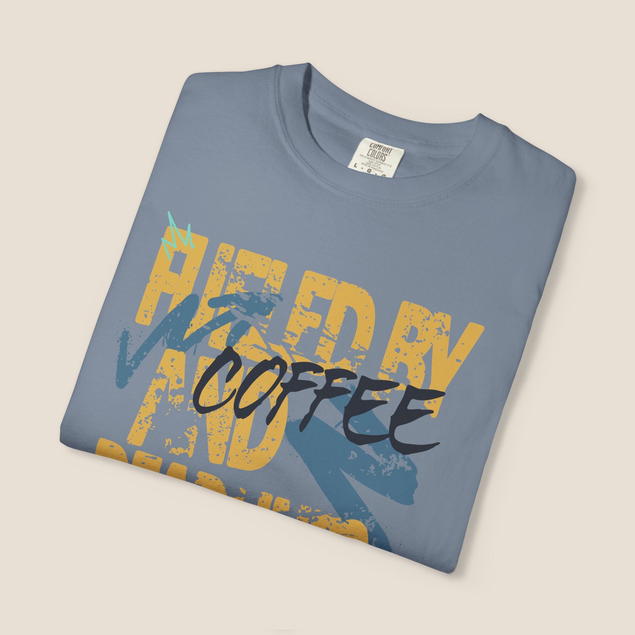 Fueled By Coffee And Deadlines Shirt | Vintage Tee | Distressed Streetwear Graphic | Funny Office Work Gift | Oversized Student Top