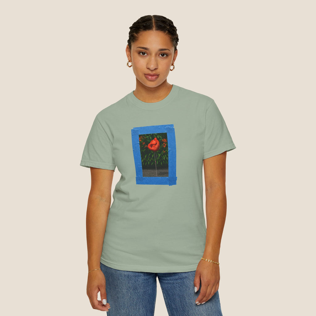 Orange Flamingo Artistic Graphic T-Shirt