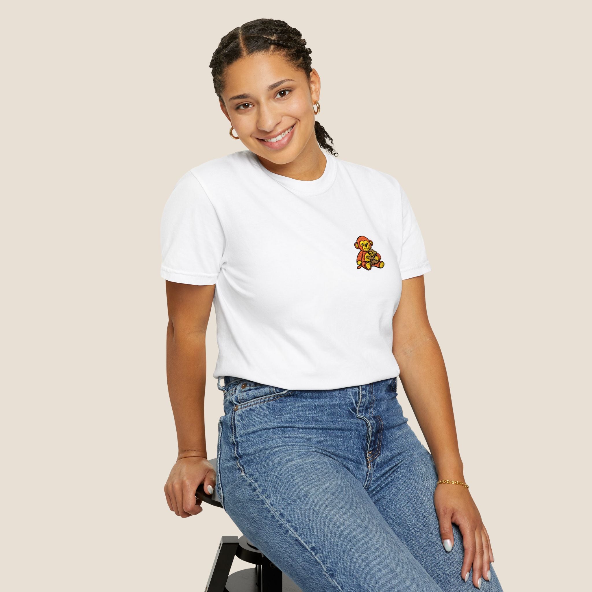 Embroidered Punch Monkey Shirt | Heavyweight T-Shirt