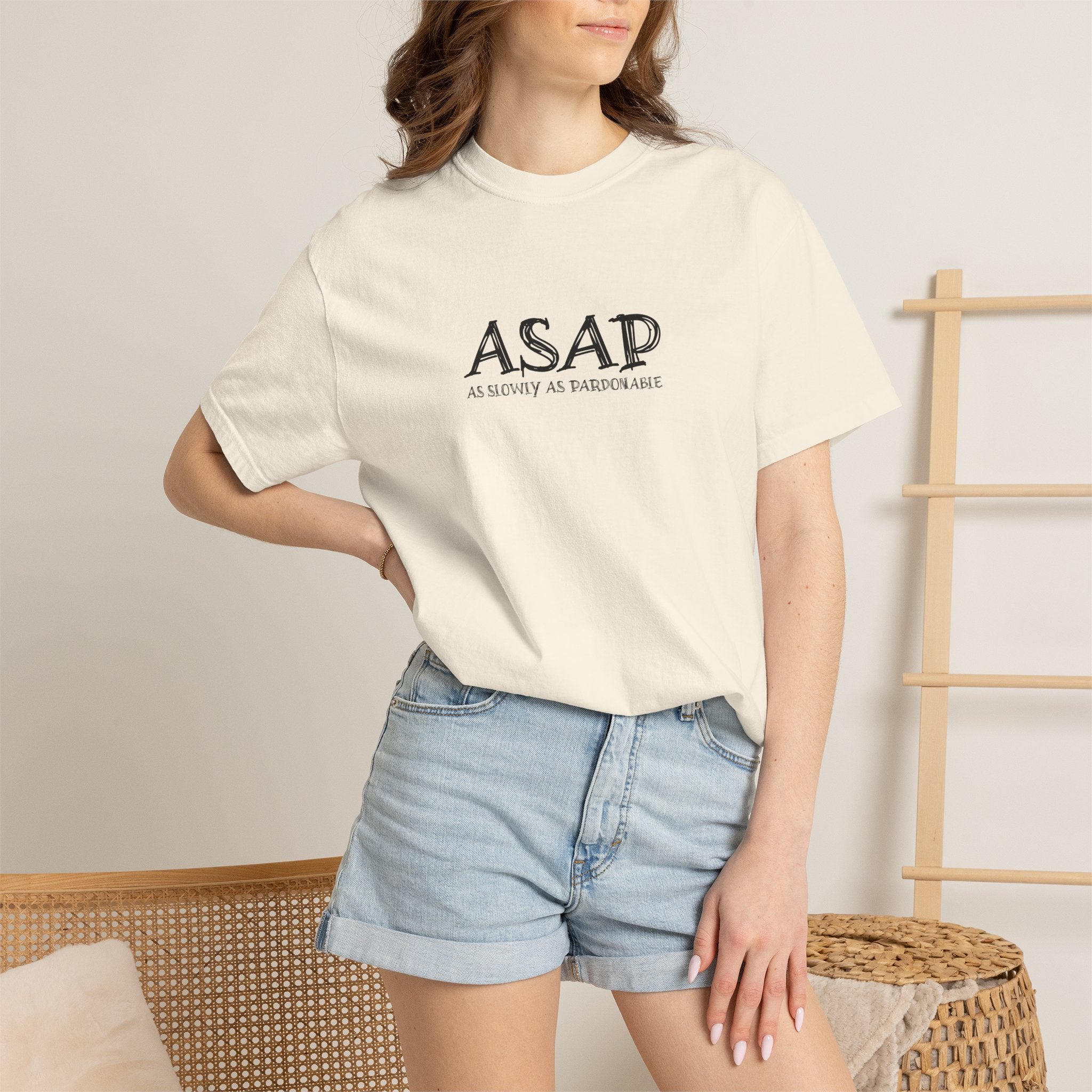 ASAP As Slowly As Pardonable T-Shirt | Procrastination Shirt