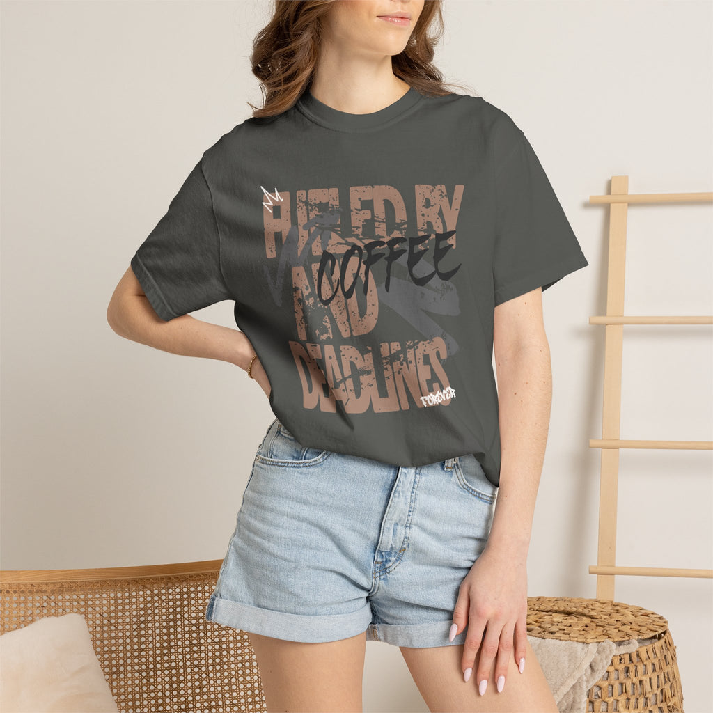 Fueled By Coffee And Deadlines Tee