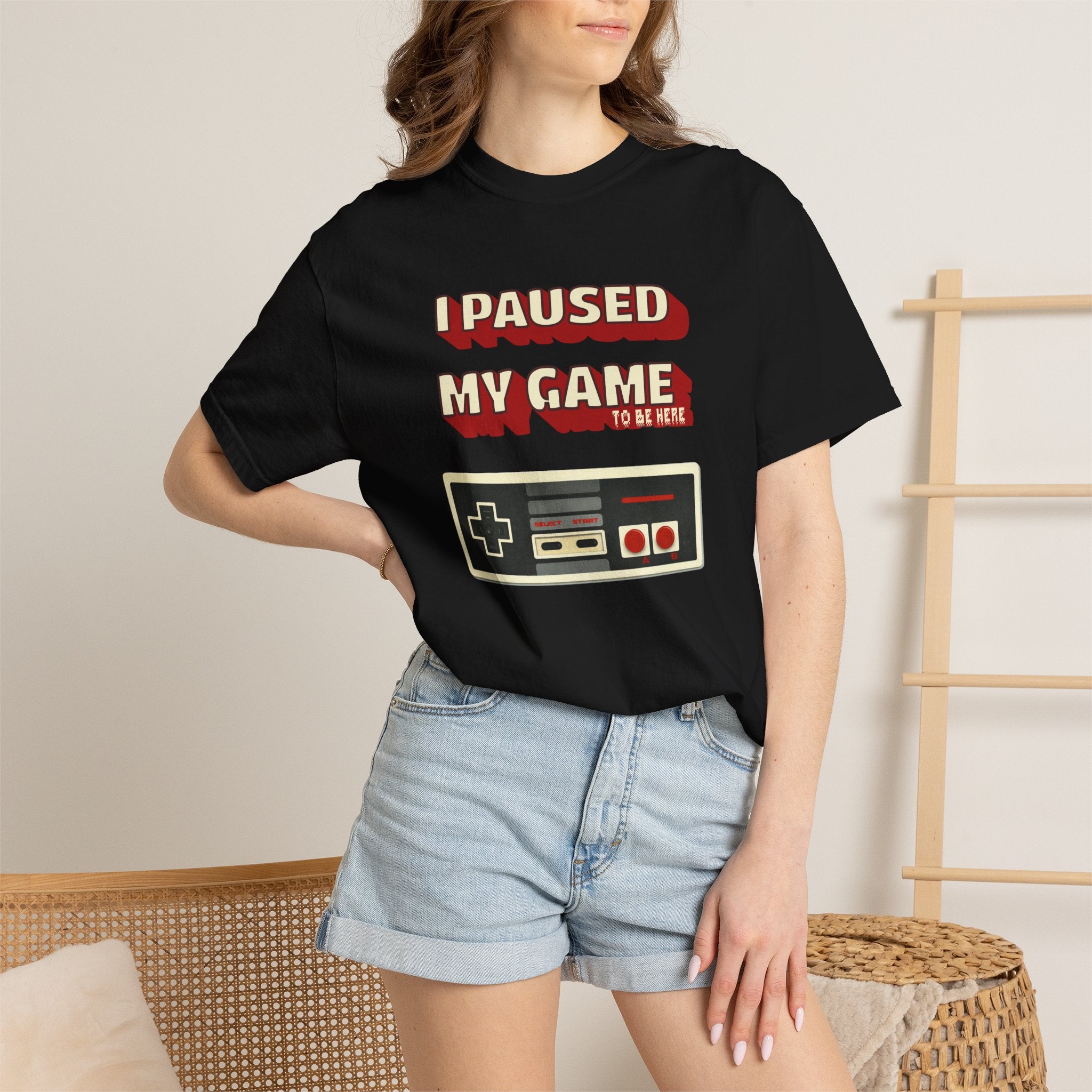 I Paused My Game To Be Here T-Shirt | Retro Funny Gamer Gift